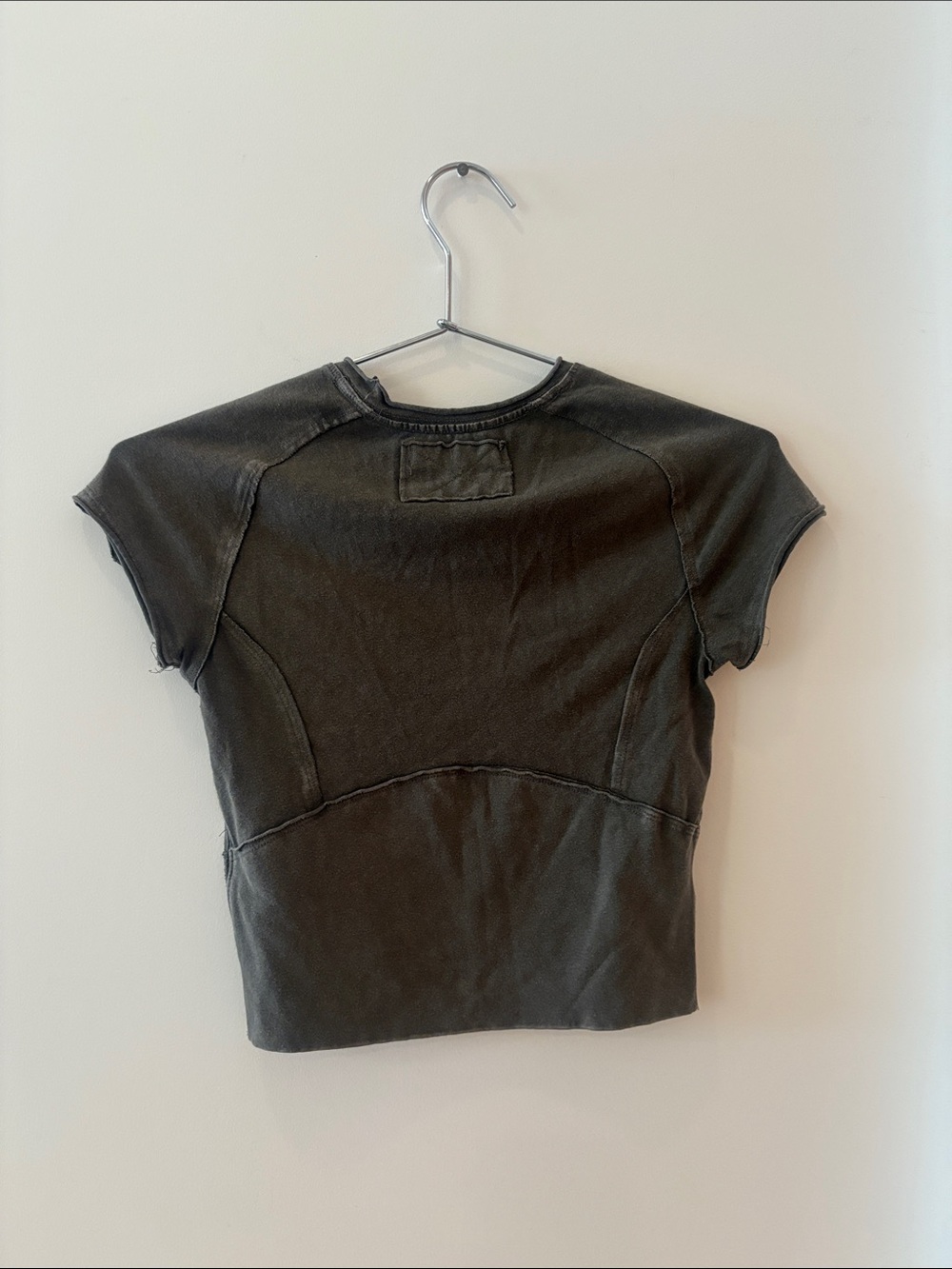 We The Free Olive Green Cropped Crewneck Tee - Picture 3 of 3